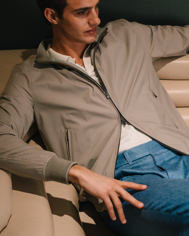 Sand Colored Summer Bomber Jacket