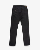9oz Mercerised Selvedge Cotton Relaxed Tapered Cut Chinos - Black