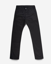 9oz Mercerised Selvedge Cotton Relaxed Tapered Cut Chinos - Black