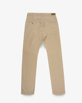 9oz Mercerised Selvedge Cotton Relaxed Tapered Cut Chinos - Khaki