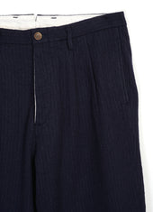 C/W 2TUCK Trousers | Pinstripe Navy