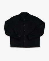 TRAVAIL SHIRT - BLACK WOOL FLANNEL