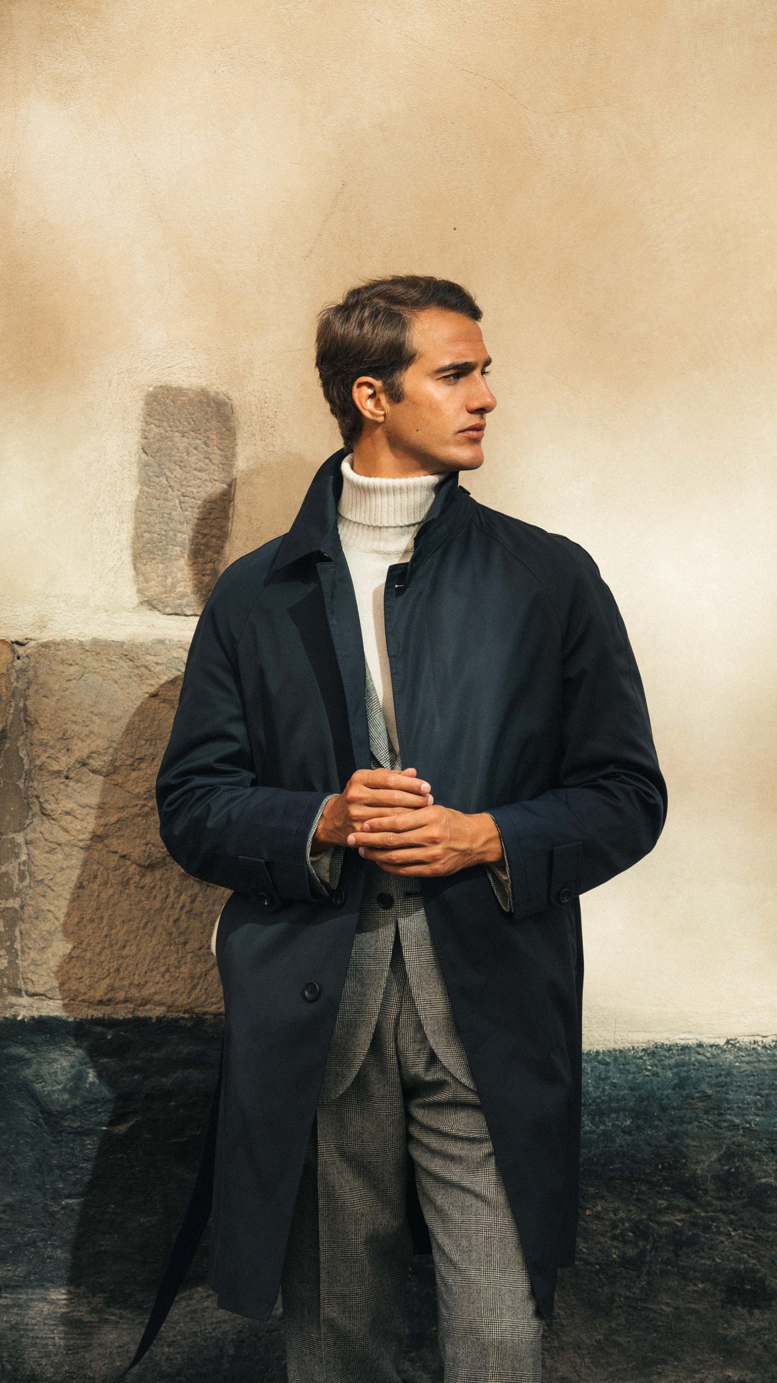 Sportive Raglan Raincoat With Belt