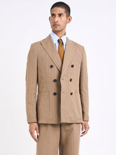 Sadler Beige Double Breasted Suit