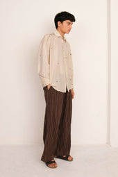 Cotton Silk Embroidered Shirt In