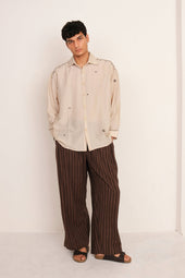 Cotton Silk Embroidered Shirt In