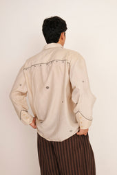 Cotton Silk Embroidered Shirt In