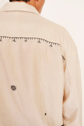 Cotton Silk Embroidered Shirt In
