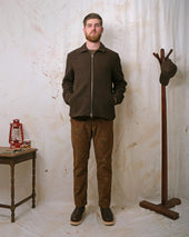 Bronze Houndstooth Zip Overshirt