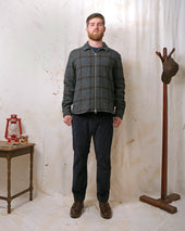 Grey Plaid Zip Overshirt