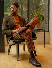 Made In Canada Green Navy Tartan Wool Trouser