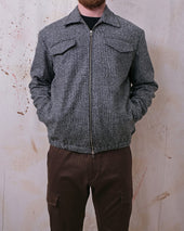 White Boucl Coach Jacket