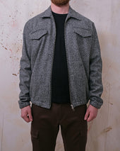 White Boucl Coach Jacket