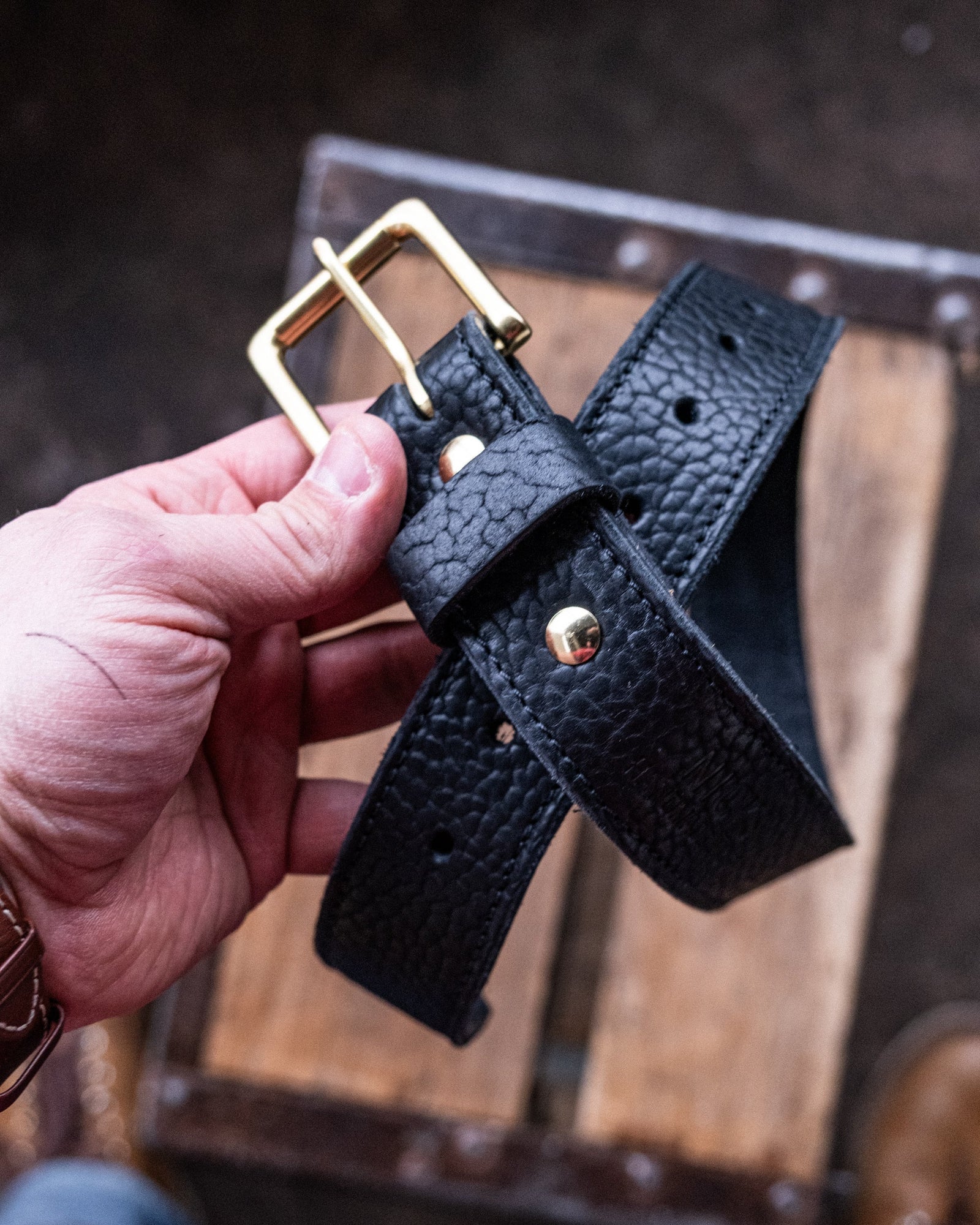 In Stock American Bison Heritage Belt Black Smooth Bison 1 5 Waist Size 26