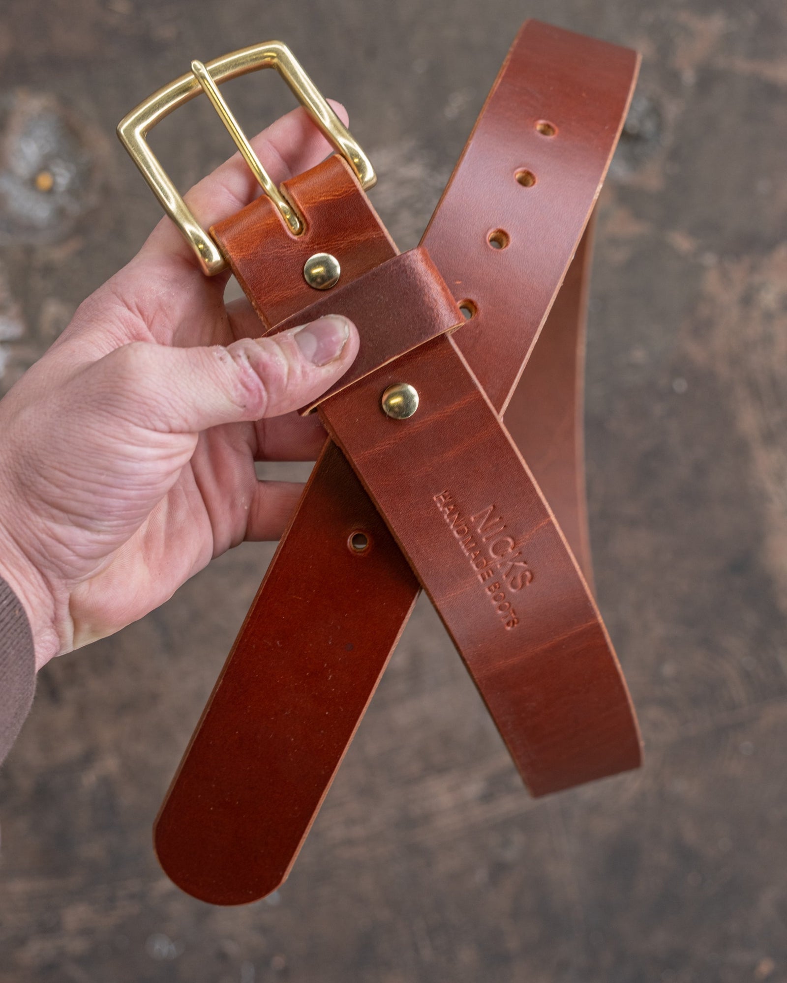 In Stock - Heavy Duty Work Belt / Tan Latigo 1.75” / Waist Size 42 (Belt Size 46)
