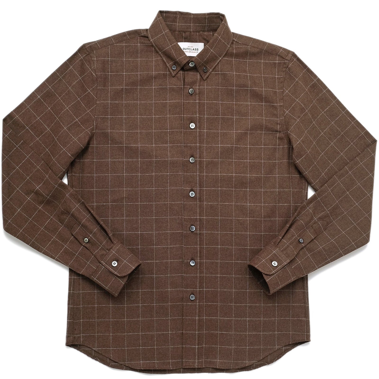 Mocha Windowpane Flannel Classic Shirt
