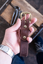 In Stock Classic Work Belt 1964 Mahogany Roughout 1 25 Waist Size 30