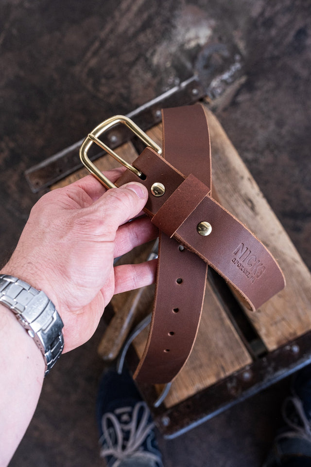 In Stock - Classic Work Belt / 1964 Brown / 1.5” / Waist Size 34(Belt Size 38)