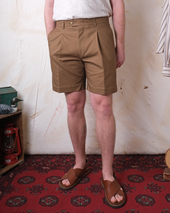 Clay Sateen Pleated Short