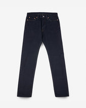 21oz Selvedge Denim Relaxed Tapered Cut Jeans - Indigo Overdyed Black