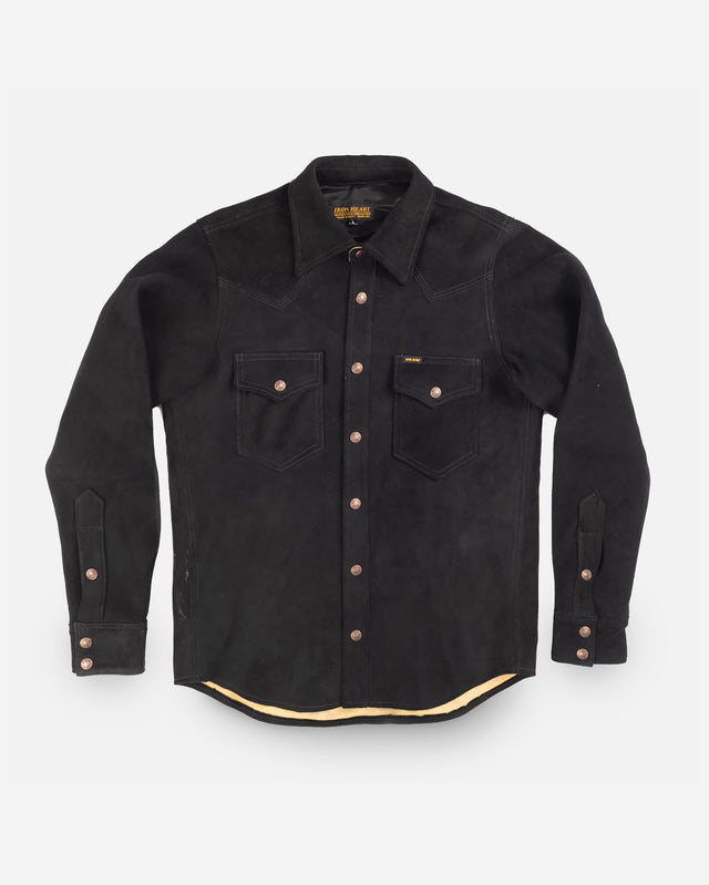 Deerskin Western Shirt "The Big Buck" - Black (Version 1)