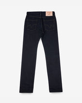 21oz Selvedge Denim Slim Straight Cut Jeans - Indigo Overdyed Black