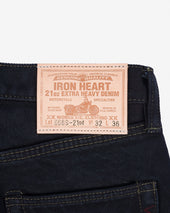 21oz Selvedge Denim Slim Straight Cut Jeans - Indigo Overdyed Black