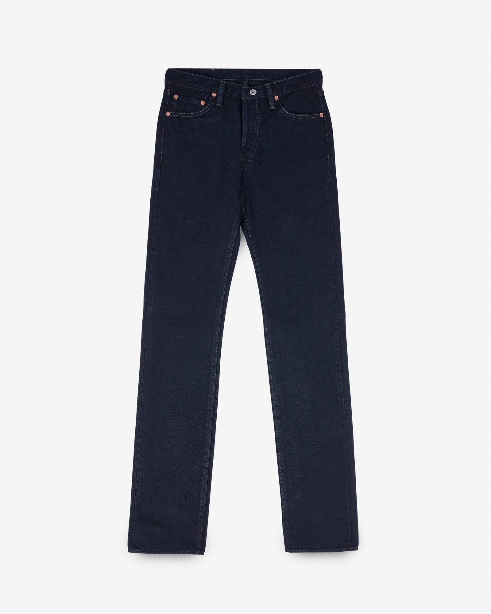 21oz Selvedge Denim Slim Straight Cut Jeans - Indigo Overdyed Black