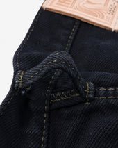 21oz Selvedge Denim Slim Cut Jeans - Indigo Overdyed Black (with Tonal Pocket Arcs)