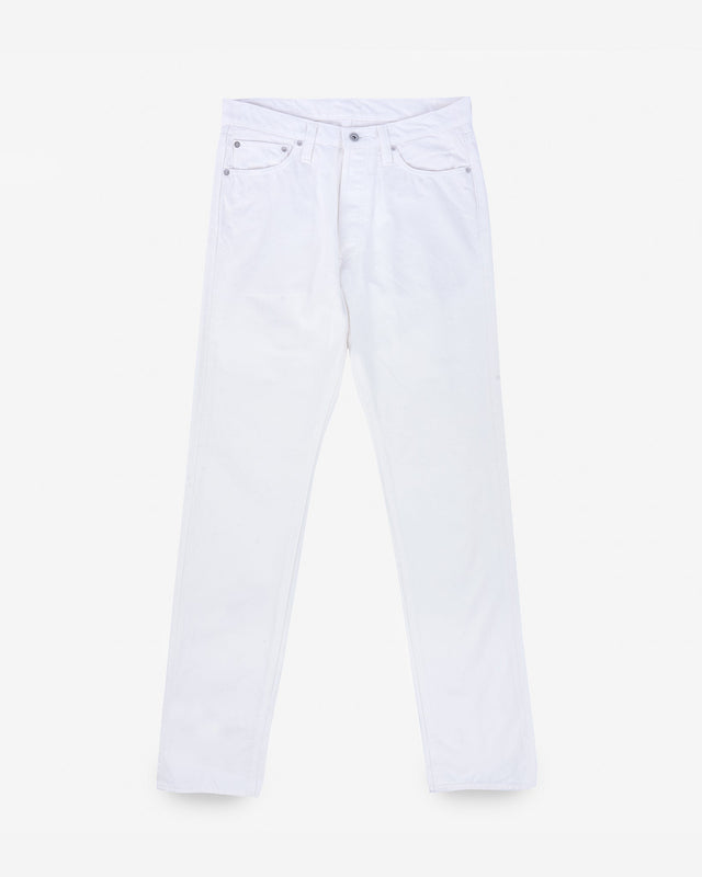 13.5oz Denim Relaxed Tapered Cut Jeans - White