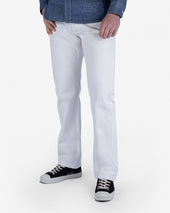 13.5oz Denim Relaxed Tapered Cut Jeans - White