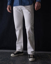 13.5oz Denim Relaxed Tapered Cut Jeans - White