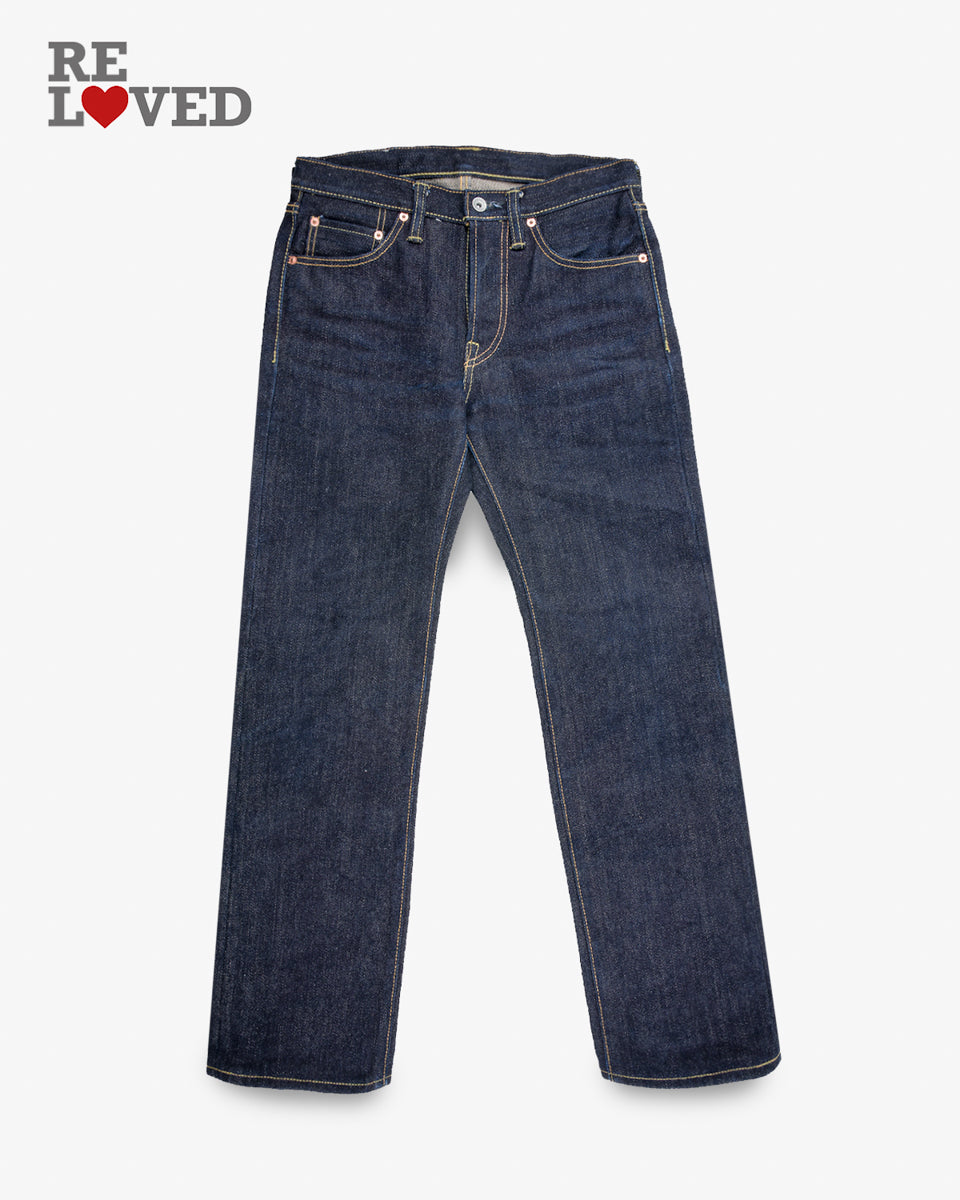 25oz Selvedge Denim Slim Straight Cut Jeans Tag 31 Hemmed To 30 0