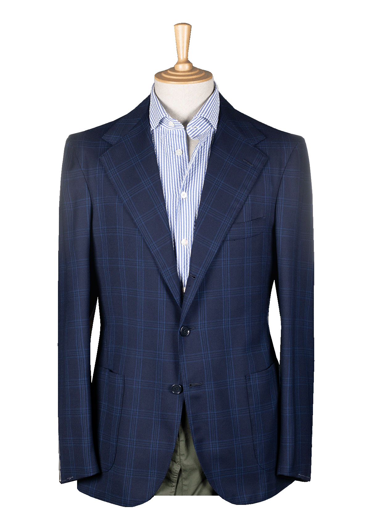 Azure Checked Unstructured Jacket