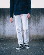 13.5oz Denim Slim Tapered Cut Jeans - White
