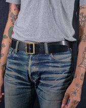 OGL Vintage 1.75" Leather Belt - Hand-Dyed Black