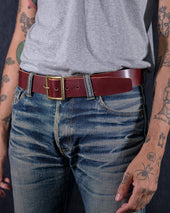 OGL Vintage 1.75" Leather Belt - Hand-Dyed Brown