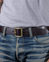 OGL Vintage Buckle Leather Belt - Brown