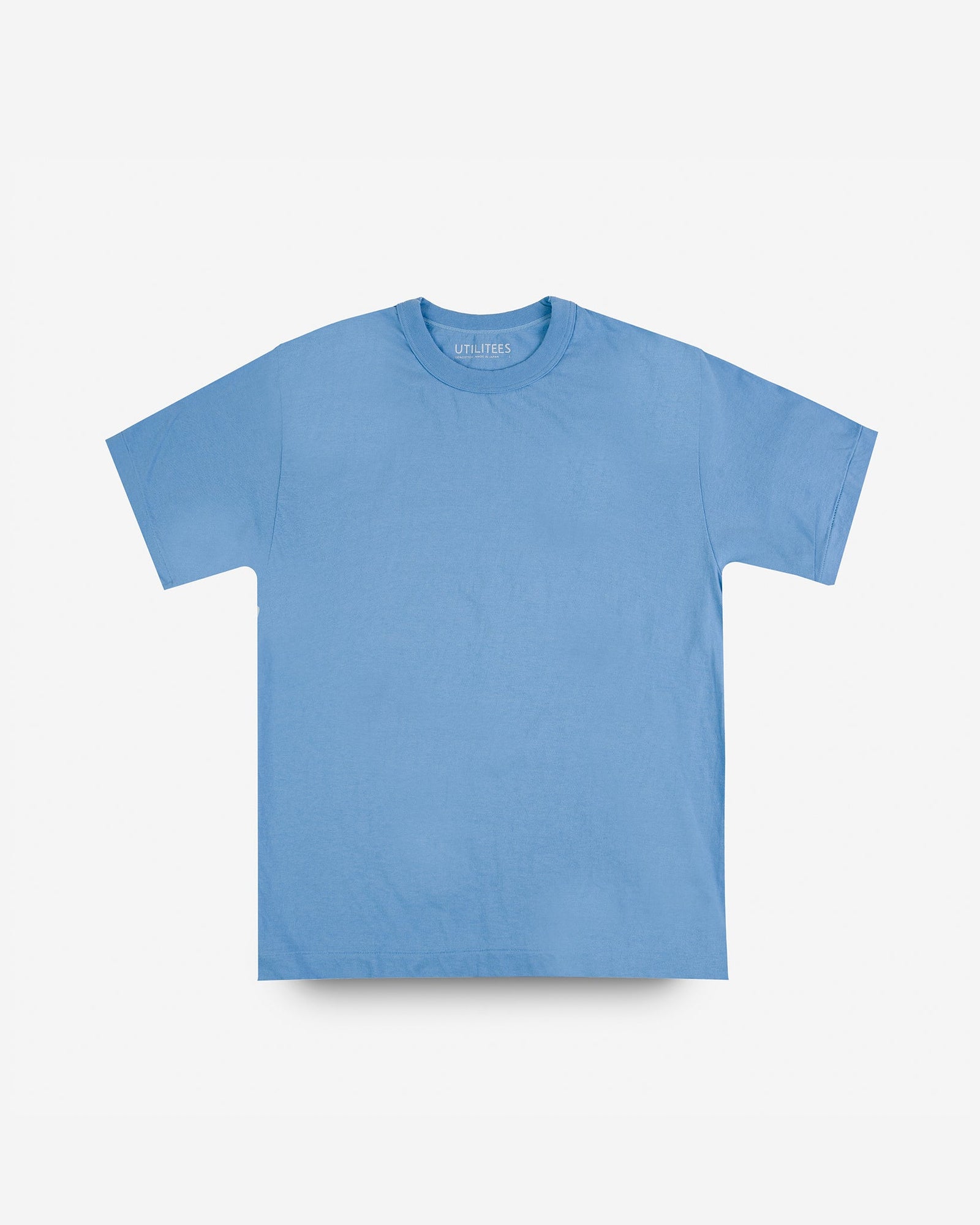 UTILITEES - 5.5oz Loopwheel Crew Neck T-Shirt - Light Blue