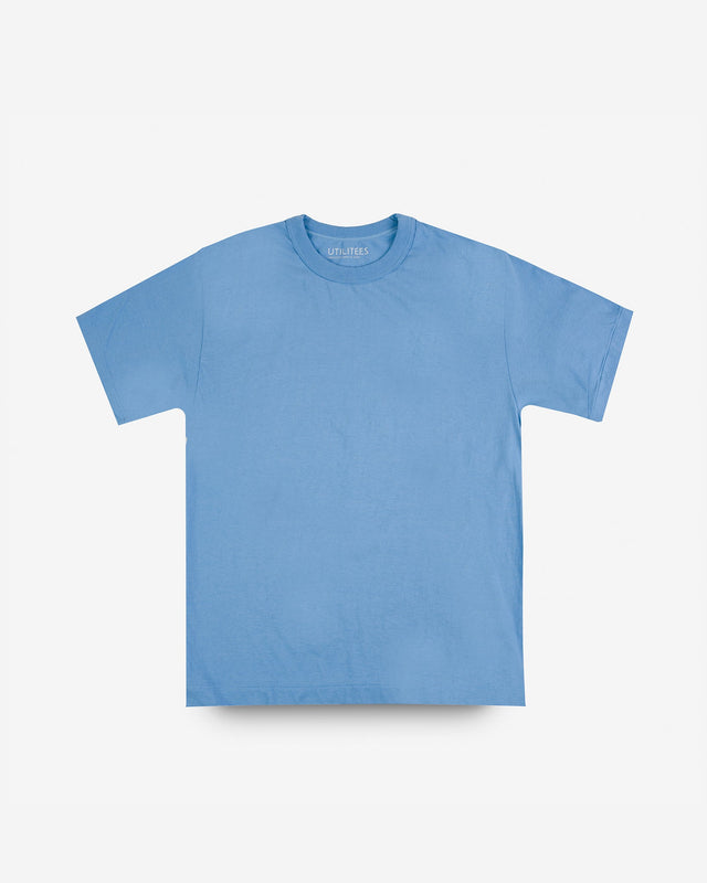 UTILITEES - 5.5oz Loopwheel Crew Neck T-Shirt - Light Blue