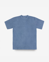 UTILITEES - 5.5oz Loopwheel Crew Neck T-Shirt - Natural Indigo / White Body