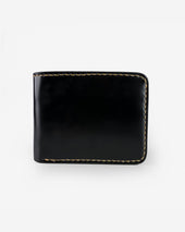 Slimline Small Shell Cordovan Wallet - Black