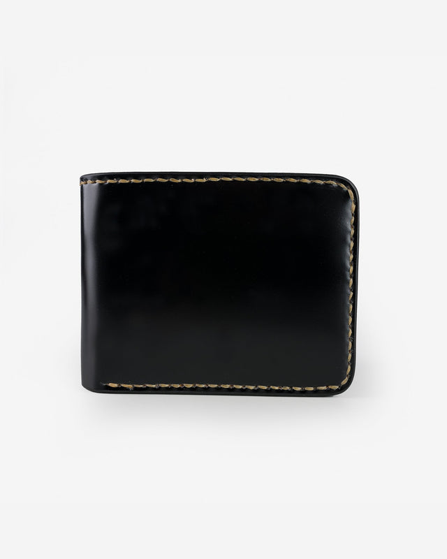 Slimline Small Shell Cordovan Wallet - Black