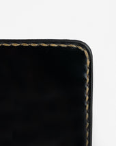 Slimline Small Shell Cordovan Wallet - Black
