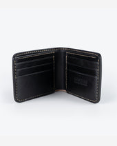 Slimline Small Shell Cordovan Wallet - Black