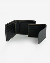Slimline Small Shell Cordovan Wallet - Black