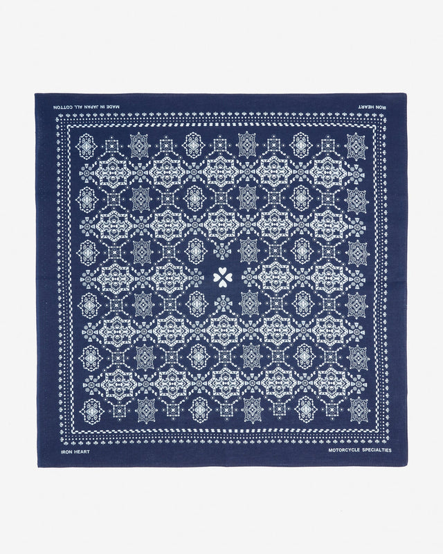 Iron Heart “Bell” Print Bandana - Indigo