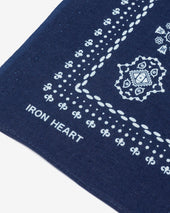 Iron Heart “Bell” Print Bandana - Indigo