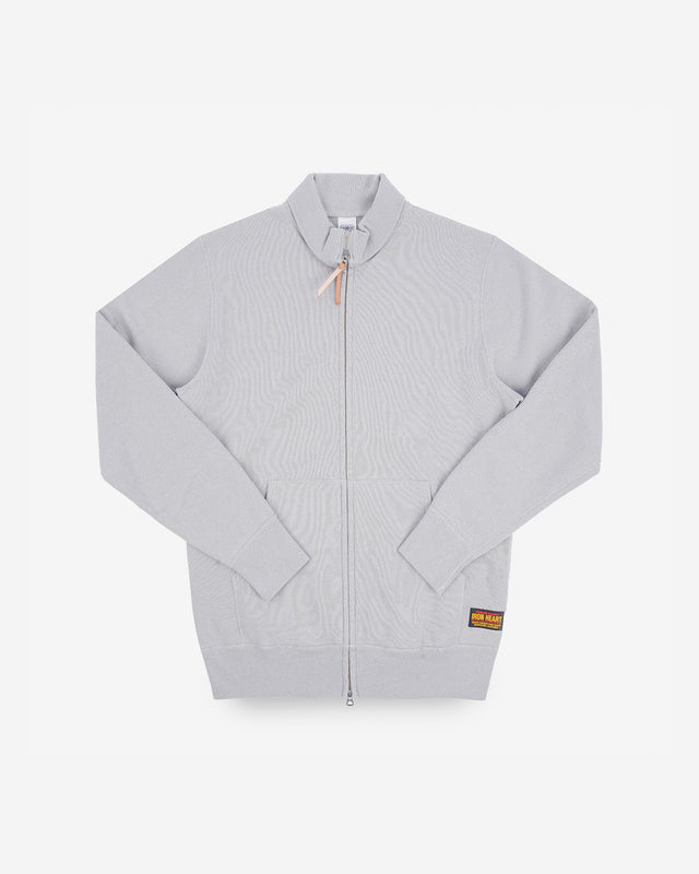 14oz Ultra Heavyweight Loopwheel Cotton Zip Up Sweater - Grey
