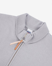 14oz Ultra Heavyweight Loopwheel Cotton Zip Up Sweater - Grey